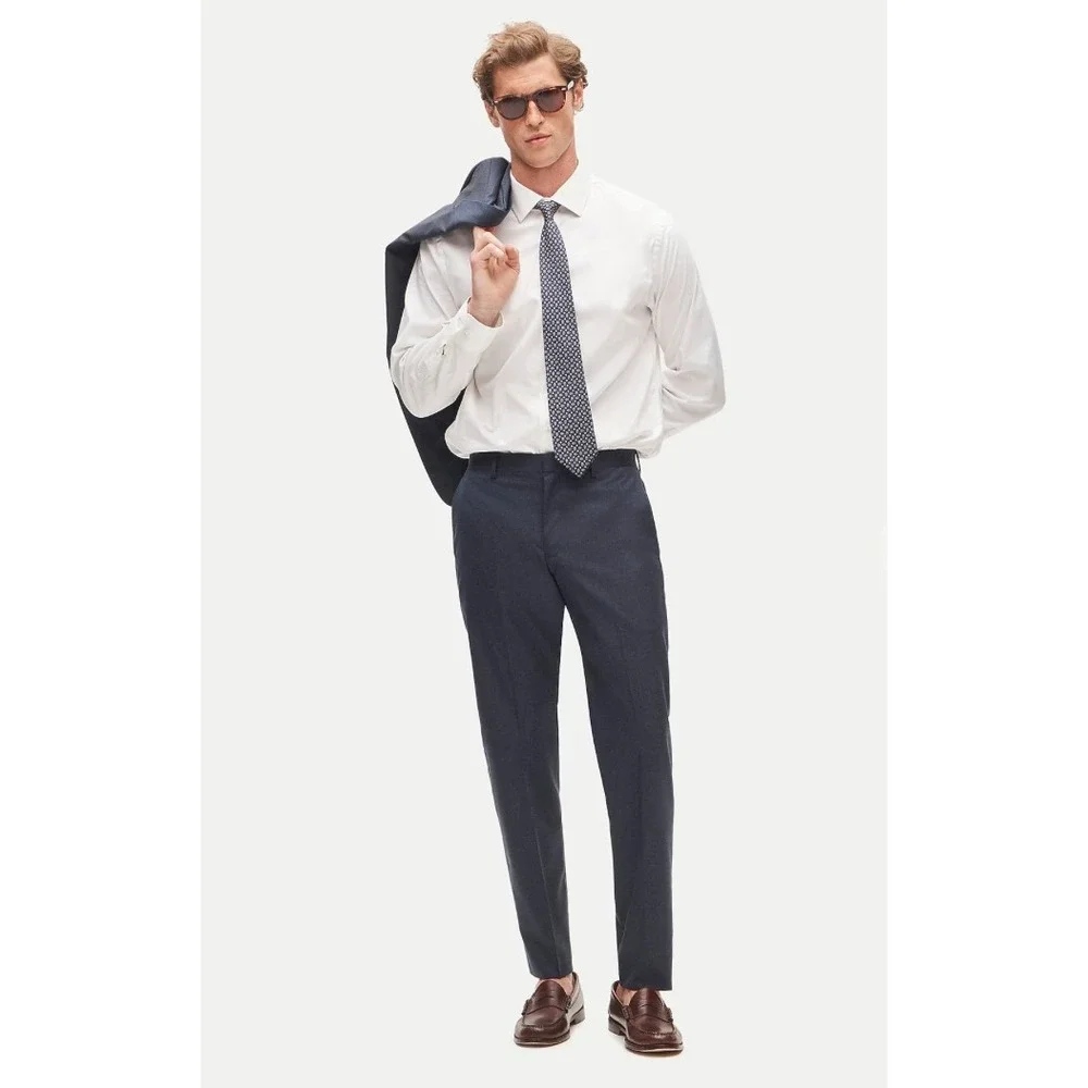 JCREW $250 Mens 32x32 Navy Blue Ludlow Italian Wool Slim Straight Dress Pants